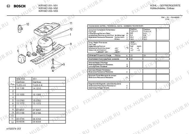 Схема №2 KTL7201 с изображением Компрессор для холодильника Bosch 00141149