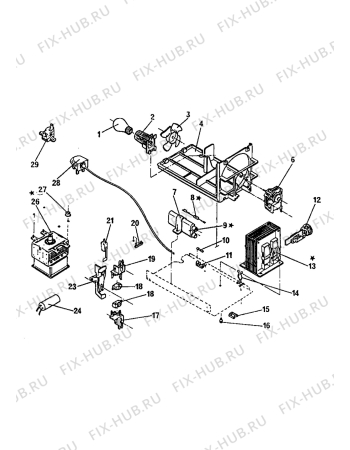 Взрыв-схема микроволновой печи Zanussi ZM734T - Схема узла Microwave equipment