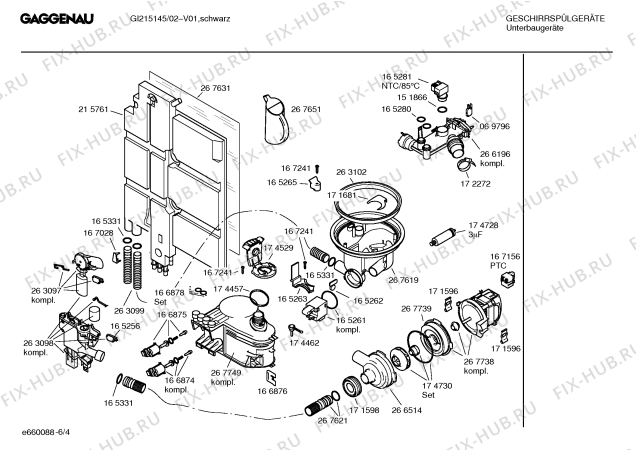 Схема №4 GI215145 с изображением Инструкция по эксплуатации Gaggenau для посудомоечной машины Bosch 00526624