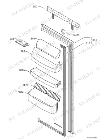 Взрыв-схема холодильника Electrolux IK3310RE - Схема узла Door 003