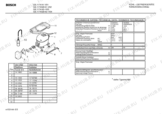 Взрыв-схема холодильника Bosch GIL1174 - Схема узла 02