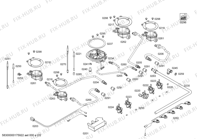 Схема №2 PCQ715T90Y ENC.PCQ715T90Y 4G+1W TIMER BO70F IH5 с изображением Решетка для плиты (духовки) Bosch 00673342