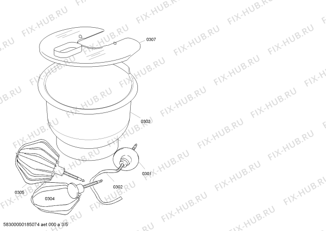 Взрыв-схема кухонного комбайна Bosch MUM48120DE - Схема узла 03