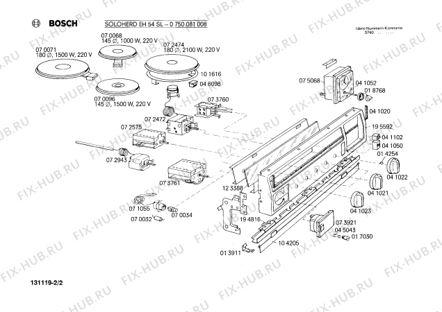 Взрыв-схема плиты (духовки) Bosch 0750081008 EH54SL - Схема узла 02