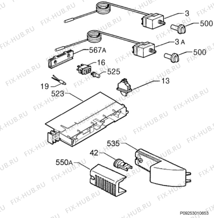 Взрыв-схема холодильника Zanker Electrolux ZK24/10R3 - Схема узла Diffusor