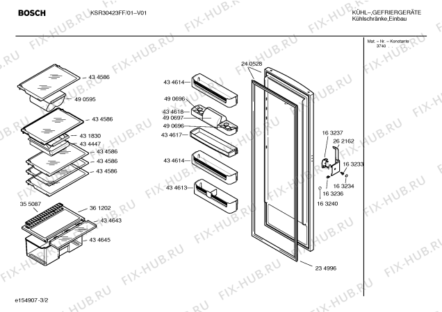 Взрыв-схема холодильника Bosch KSR30423FF - Схема узла 02