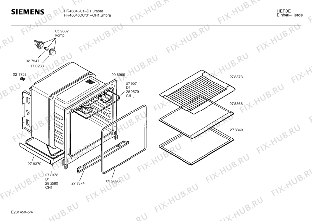 Взрыв-схема плиты (духовки) Siemens HR46040 - Схема узла 04
