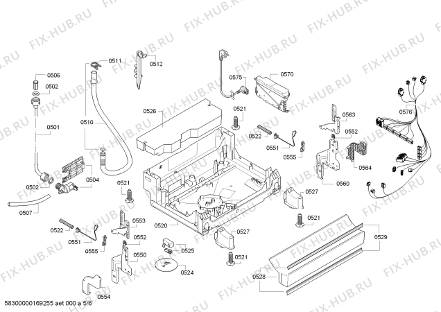 Взрыв-схема посудомоечной машины Bosch SMS58L02TR SilencePlus - Схема узла 05