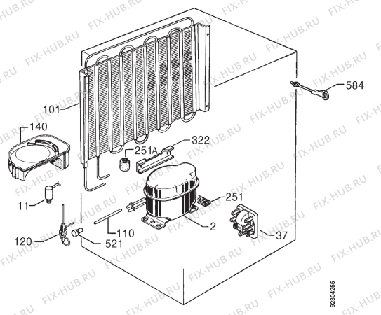 Взрыв-схема холодильника Aeg OEKO S.1579-4TK - Схема узла Cooling system 017