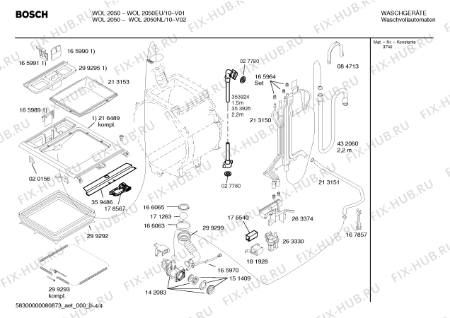 Схема №3 WOL2050EU WOL2050 с изображением Инструкция по эксплуатации для стиральной машины Bosch 00584780