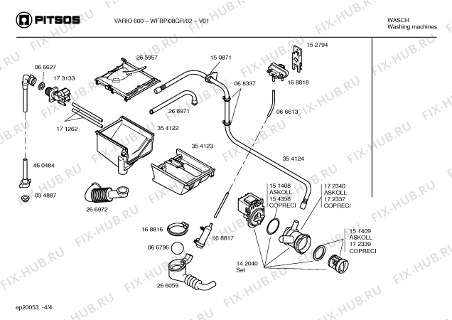 Схема №3 WFBPI08GR VARIO 600 с изображением Инструкция по эксплуатации для стиралки Bosch 00527461