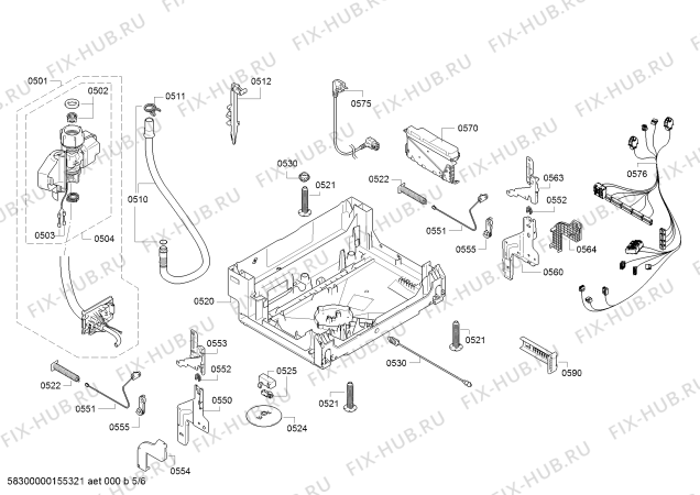 Взрыв-схема посудомоечной машины Siemens SN65M006EU - Схема узла 05