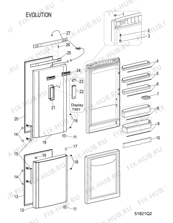 Схема №3 E2BYH19283PFTK (F082108) с изображением Дверка для холодильной камеры Indesit C00298585