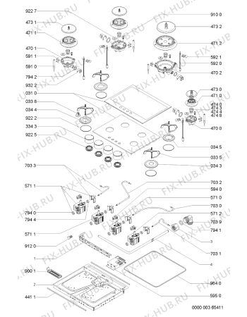 Схема №1 AKM441/TI с изображением Шланг для плиты (духовки) Whirlpool 481231038893