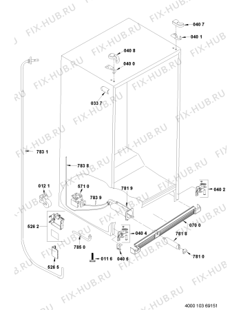 Взрыв-схема холодильника Whirlpool WSE 2929 W - Схема узла