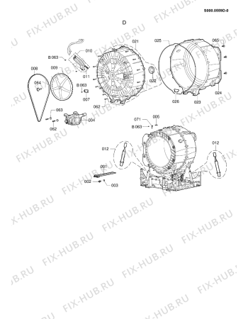 Схема №5 WA 6980 RE BK с изображением Гидрошланг для стиралки Whirlpool 480111104826