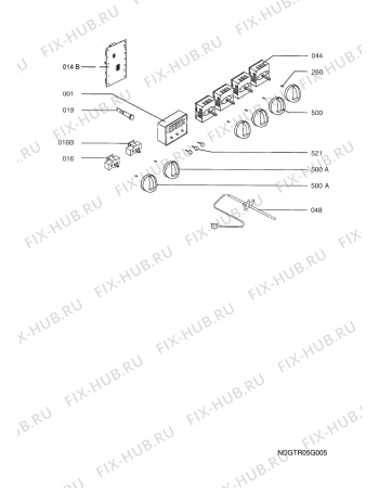 Взрыв-схема плиты (духовки) Electrolux EOO5630 X  NR05 - Схема узла Functional parts