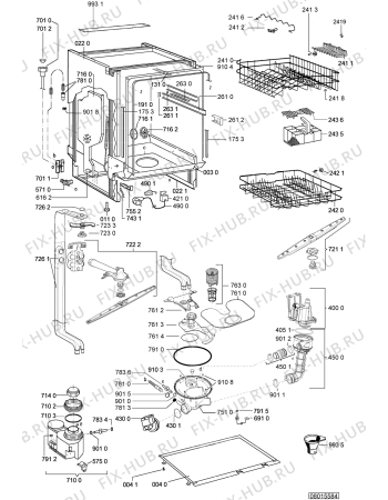 Схема №2 ADG644WH (F091626) с изображением Инструкция по эксплуатации для посудомоечной машины Indesit C00349185