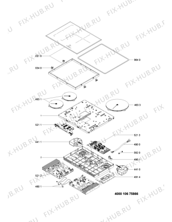 Схема №1 SIM571B (F101411) с изображением Модуль (плата управления) для плиты (духовки) Indesit C00538623