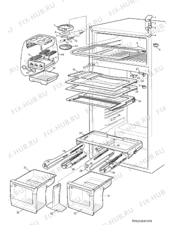 Взрыв-схема холодильника Electrolux END52811X - Схема узла Section 4