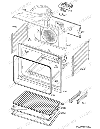 Взрыв-схема плиты (духовки) Aeg EPS55132XM - Схема узла Oven