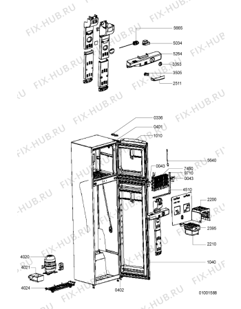 Схема №2 WBM 322 WH с изображением Дверь для холодильной камеры Whirlpool 481241619953