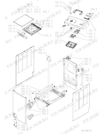 Схема №1 WMTL502LEU (F087725) с изображением Декоративная панель для стиральной машины Indesit C00309741