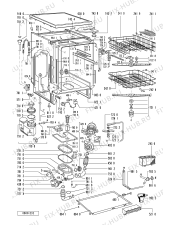 Схема №2 ADP 950/3 WH с изображением Панель для посудомойки Whirlpool 481245370374