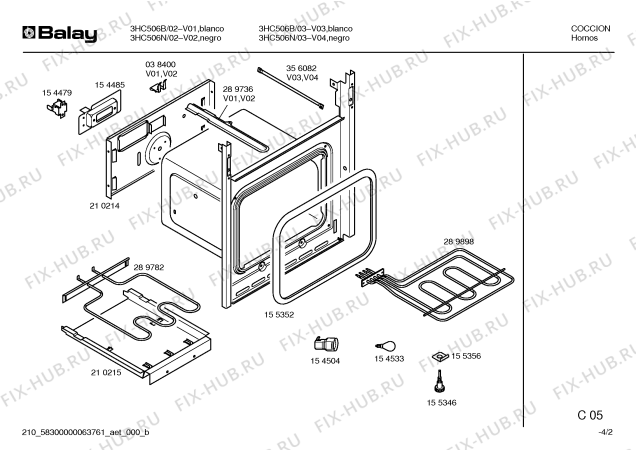 Схема №3 3HC506B с изображением Фронтальное стекло для электропечи Bosch 00351474