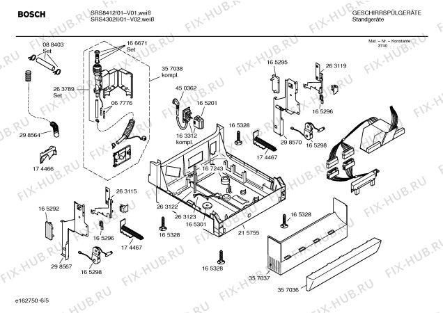 Взрыв-схема посудомоечной машины Bosch SRS4302II - Схема узла 05