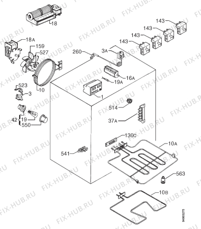 Взрыв-схема плиты (духовки) Privileg 010059_6715 - Схема узла Electrical equipment 268