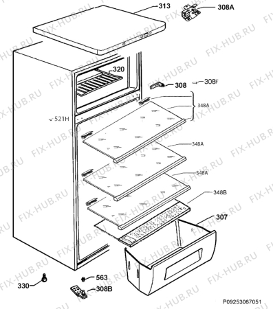 Взрыв-схема холодильника Electrolux ST265 - Схема узла Housing 001