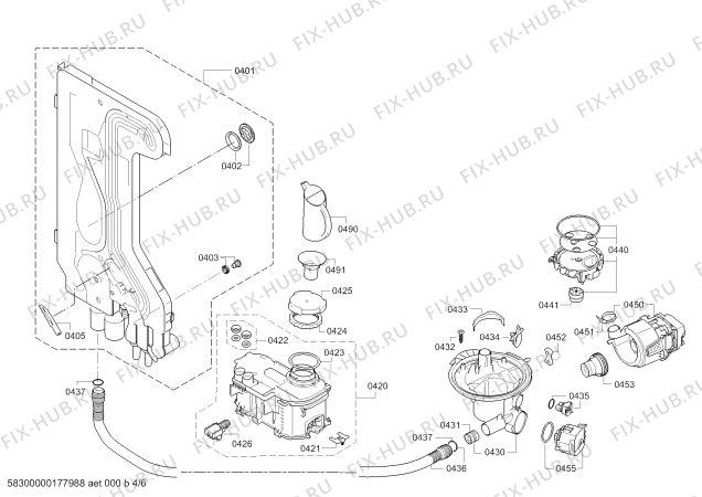 Взрыв-схема посудомоечной машины Neff S41L63N0EU - Схема узла 04