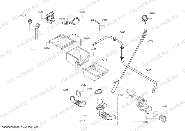 Схема №5 WLG20260UA Bosch Maxx 5 с изображением Крышка для стиралки Bosch 00741779