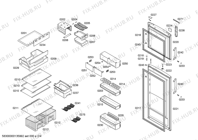 Схема №3 KD40NA00NE с изображением Контейнер для конденсата для холодильника Bosch 00643871