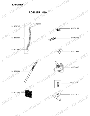 Взрыв-схема пылесоса Rowenta RO4627R1/410 - Схема узла QP003998.6P2