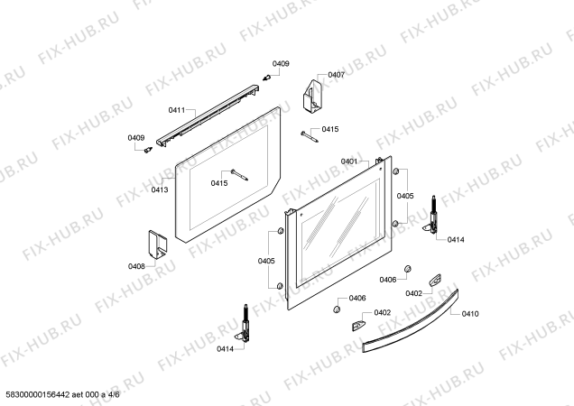 Схема №5 FRMA702 с изображением Фронтальное стекло для плиты (духовки) Bosch 00710611