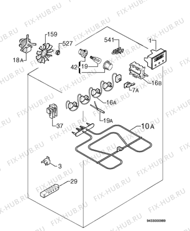 Взрыв-схема плиты (духовки) Electrolux EKG603300W - Схема узла Electrical equipment 268