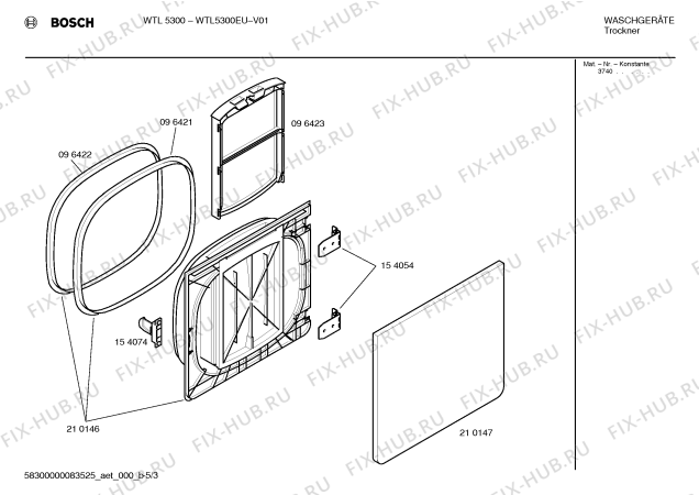 Взрыв-схема сушильной машины Bosch WTL5300EU BOSCH WTL5300 - Схема узла 03