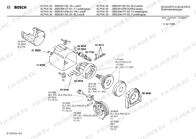Схема №3 BBS3114GB ALPHA 31 с изображением Верхняя часть корпуса для мини-пылесоса Bosch 00271883