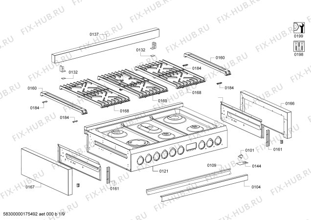 Схема №8 SOH25G2S0N с изображением Цокольная панель для плиты (духовки) Bosch 00701605