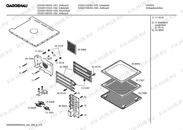 Схема №3 ED221130 с изображением Инструкция по эксплуатации Gaggenau для электропечи Bosch 00525126