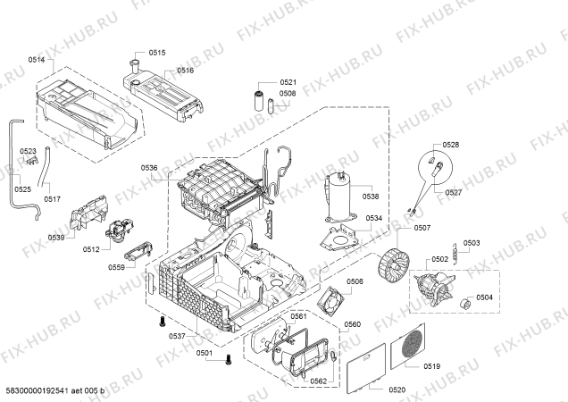 Взрыв-схема сушильной машины Bosch WTH8520KPL - Схема узла 05