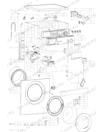 Схема №2 AWM 4100 с изображением Обшивка для стиральной машины Whirlpool 481245213638