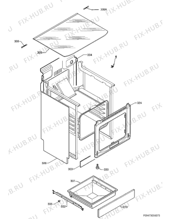 Взрыв-схема плиты (духовки) Zanussi ZCM661NX - Схема узла Housing 001