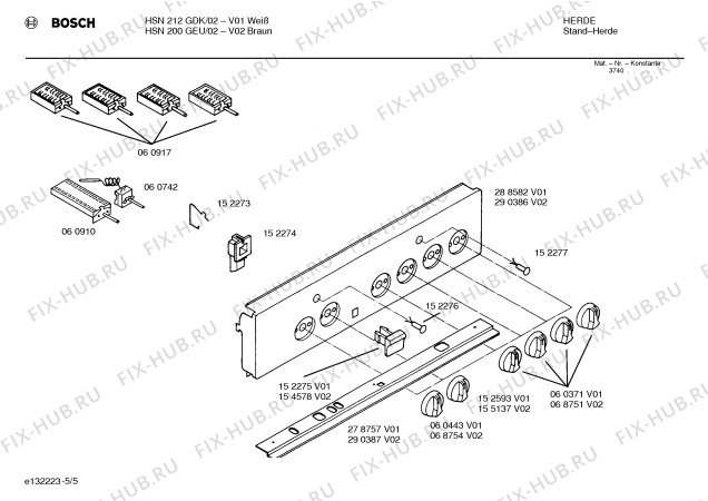 Схема №5 HSN200GEU с изображением Стеклокерамика для плиты (духовки) Bosch 00233657