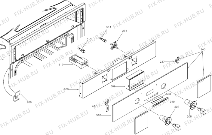 Схема №3 BP8960E (159167, B600PIRO) с изображением Дверца для духового шкафа Gorenje 227571