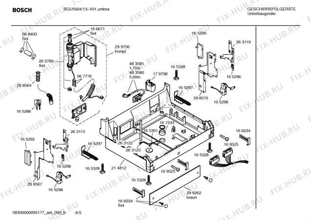 Взрыв-схема посудомоечной машины Bosch SGU5924 - Схема узла 05