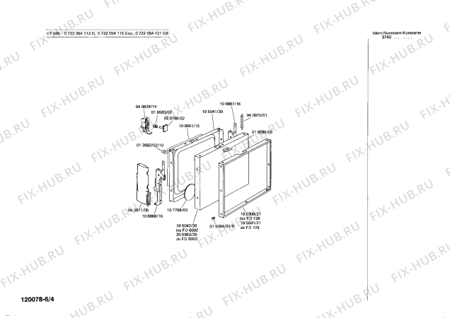 Схема №3 0722054115 VT595 с изображением Индикатор для стиралки Bosch 00042033