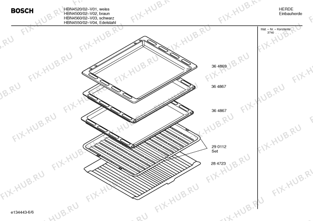 Схема №3 HBN4520 с изображением Инструкция по эксплуатации для плиты (духовки) Bosch 00581447